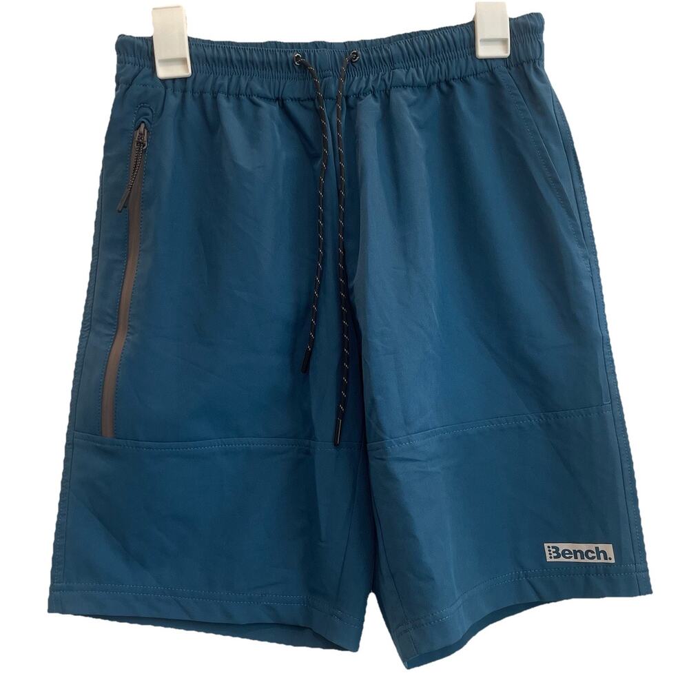 Men's Bench Athletic Shorts Size M Blue 🔥NEW🔥Zipper Pockets Drawstring Elastic